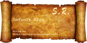 Sefcsik Riza névjegykártya